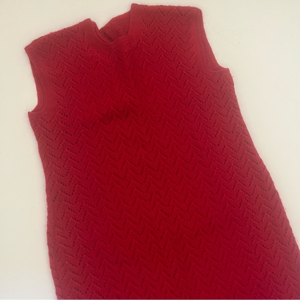 Hand knit Sweater Dress wine color size 8/10
